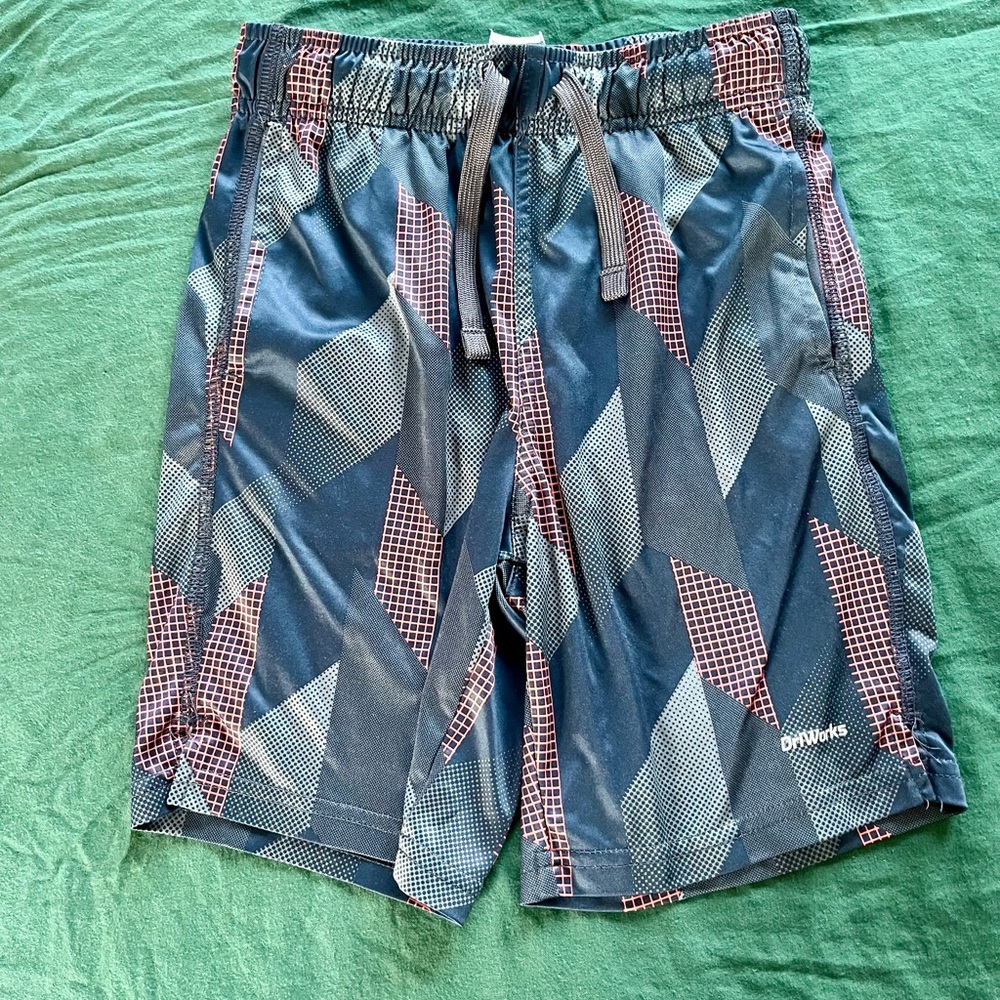 Athletic Works Blue and Orange Geometric Shorts
